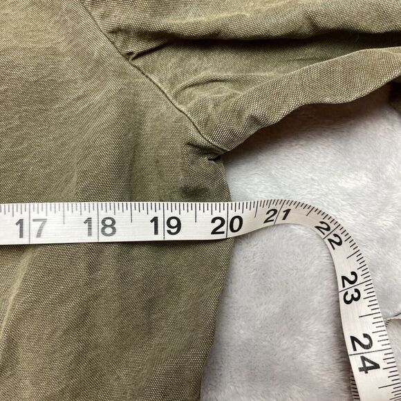 Tianello 100% Tencel Morocan Jacket Womens L Army Green Distressed Raw Seams - Picture 10 of 13